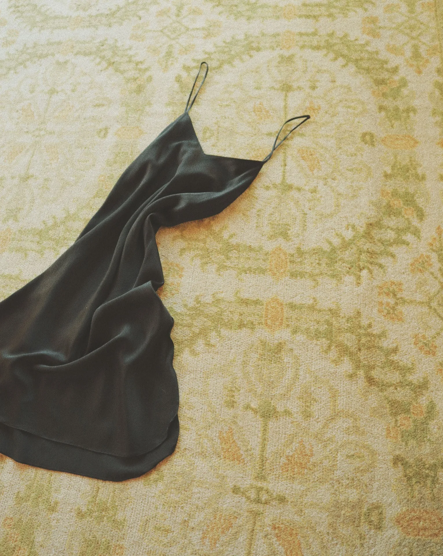 Silk Slip Dress, Black