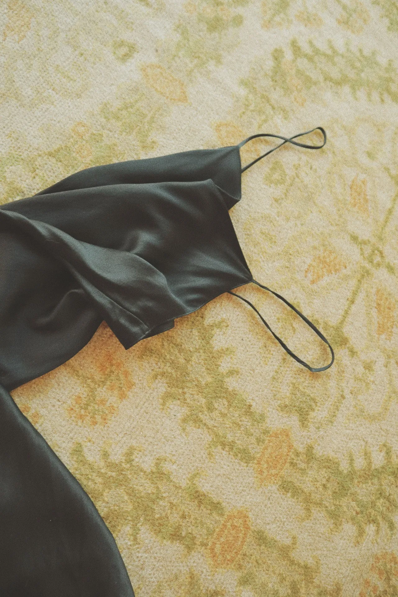 Silk Slip Dress, Black
