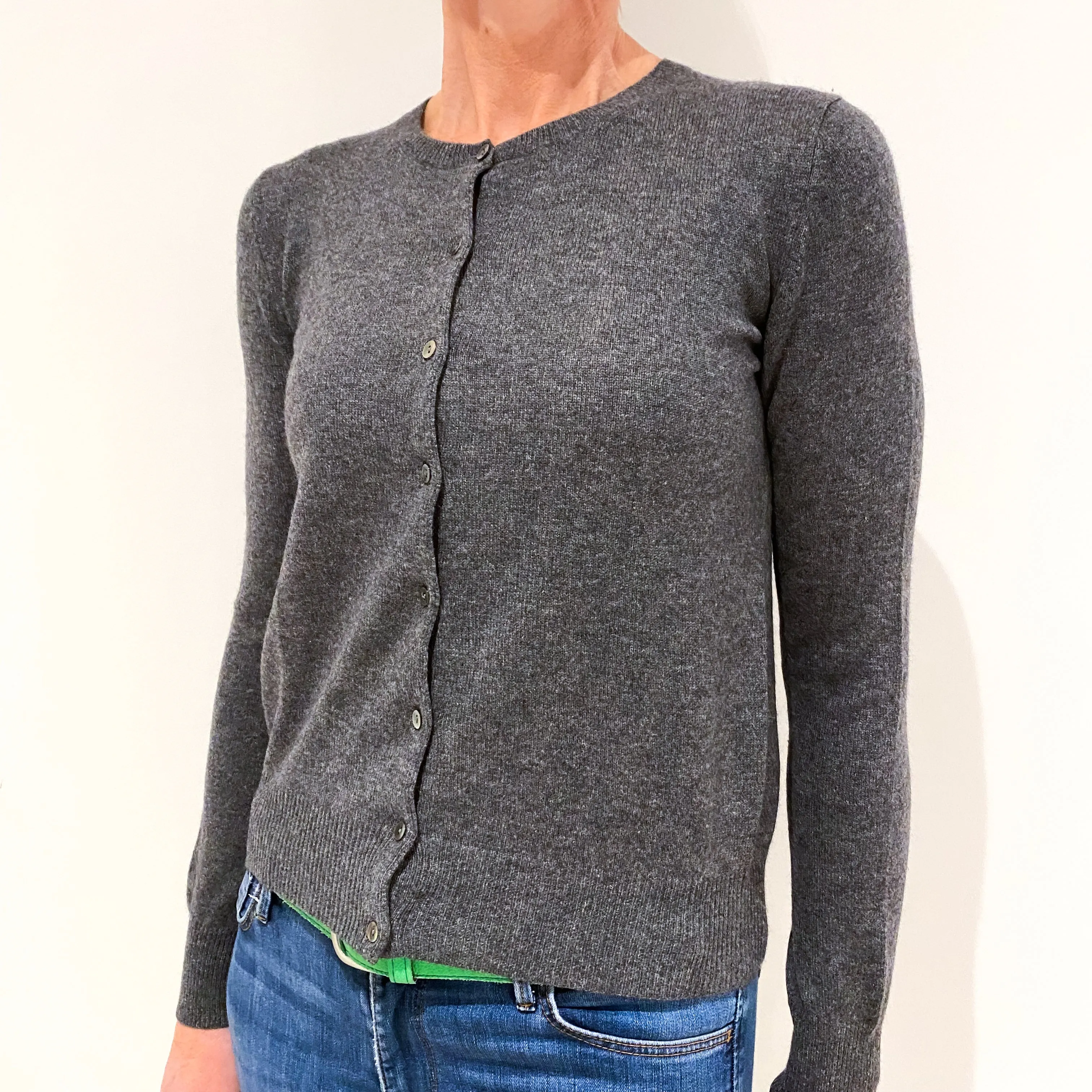 Slate Grey Cashmere Cardigan Small