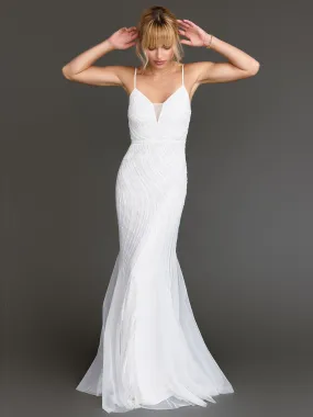 Sleeveless Sequin Tulle Evening Gown - Minuet