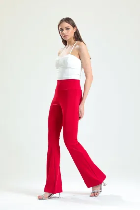 SNS Sense Red High Waisted Flared Spanish Paca Pants - Long Beach