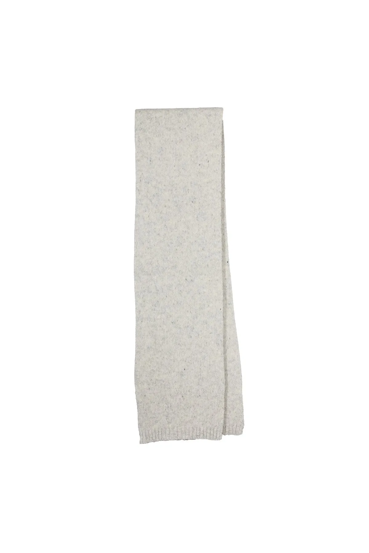 Speckled Knit Scarf Light Grey in Wool