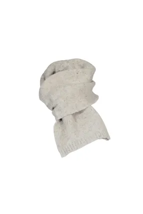 Speckled Knit Scarf Light Grey in Wool