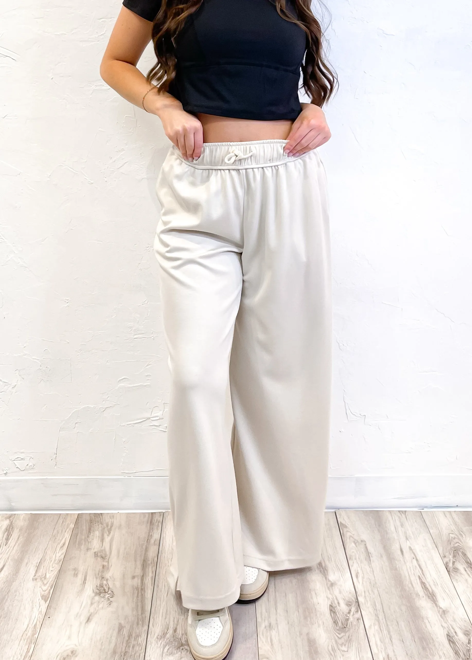 Stay For A While Drawstring Pant | Ecru