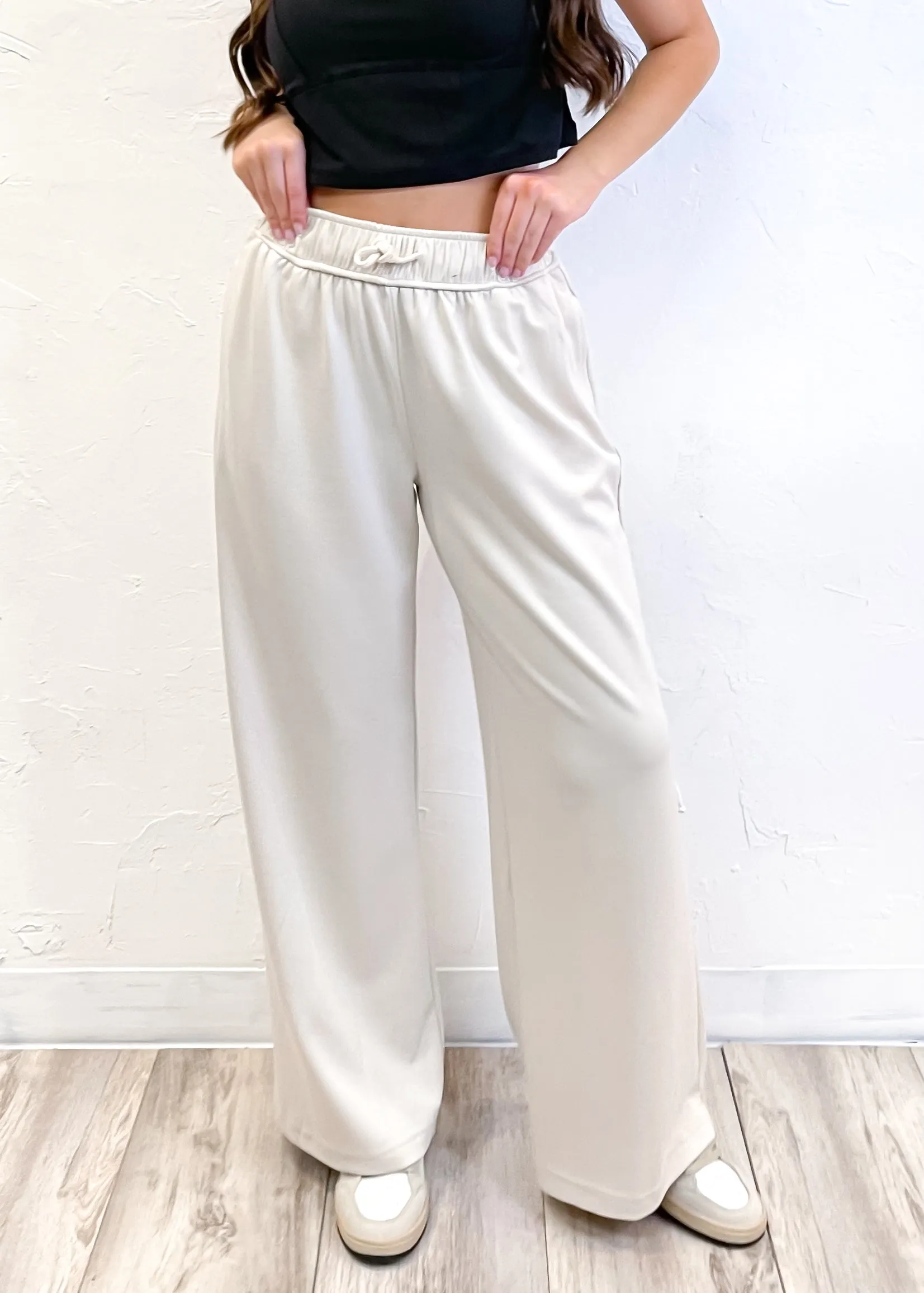 Stay For A While Drawstring Pant | Ecru