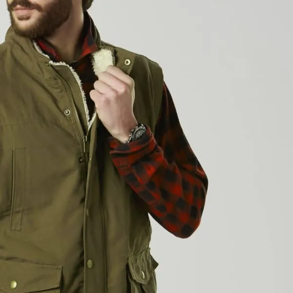 Surplus Men's Fleece-Lined Canvas Vest