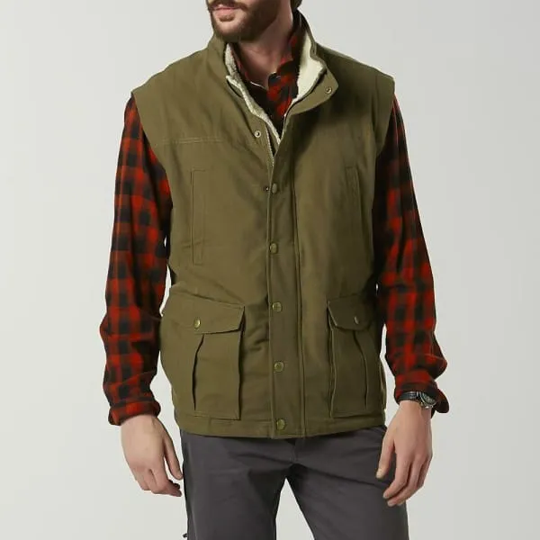 Surplus Men's Fleece-Lined Canvas Vest