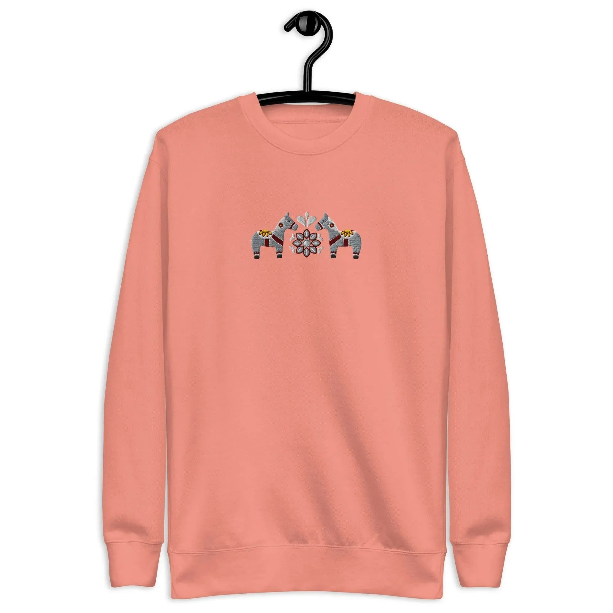 Swedish Gray Dala Horse Sweatshirt - Embroidered