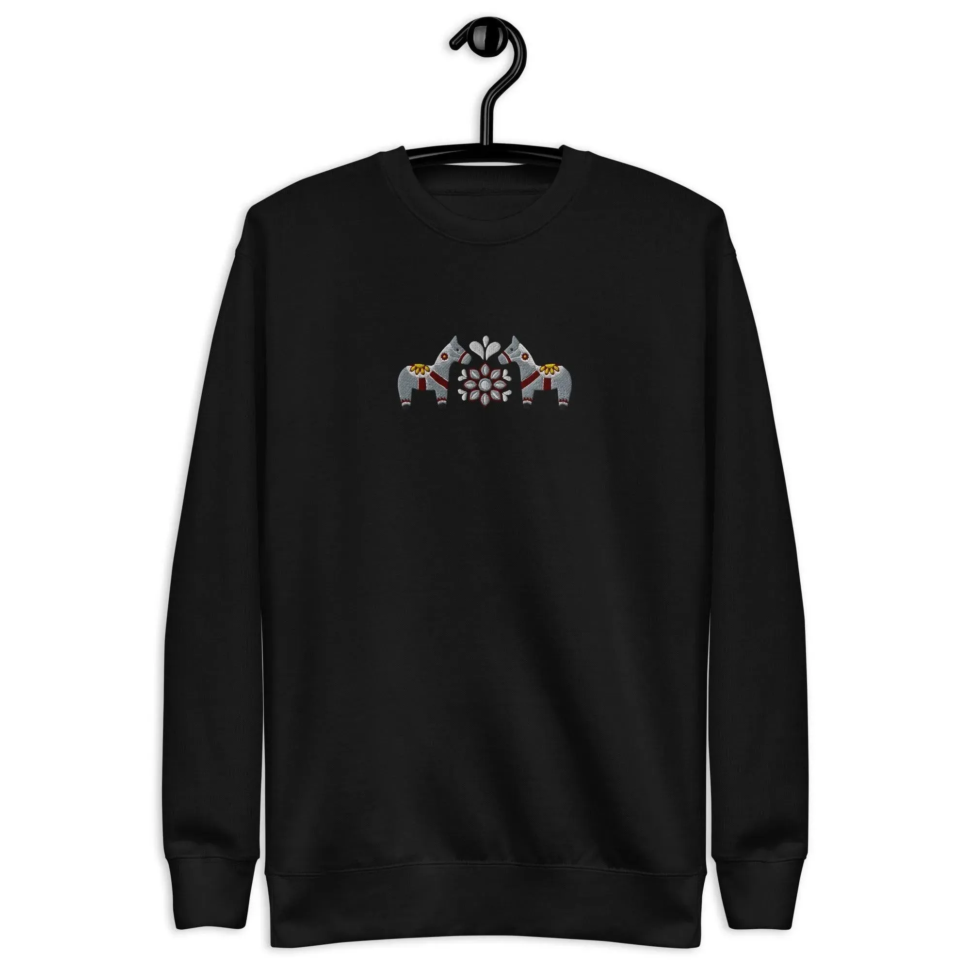 Swedish Gray Dala Horse Sweatshirt - Embroidered