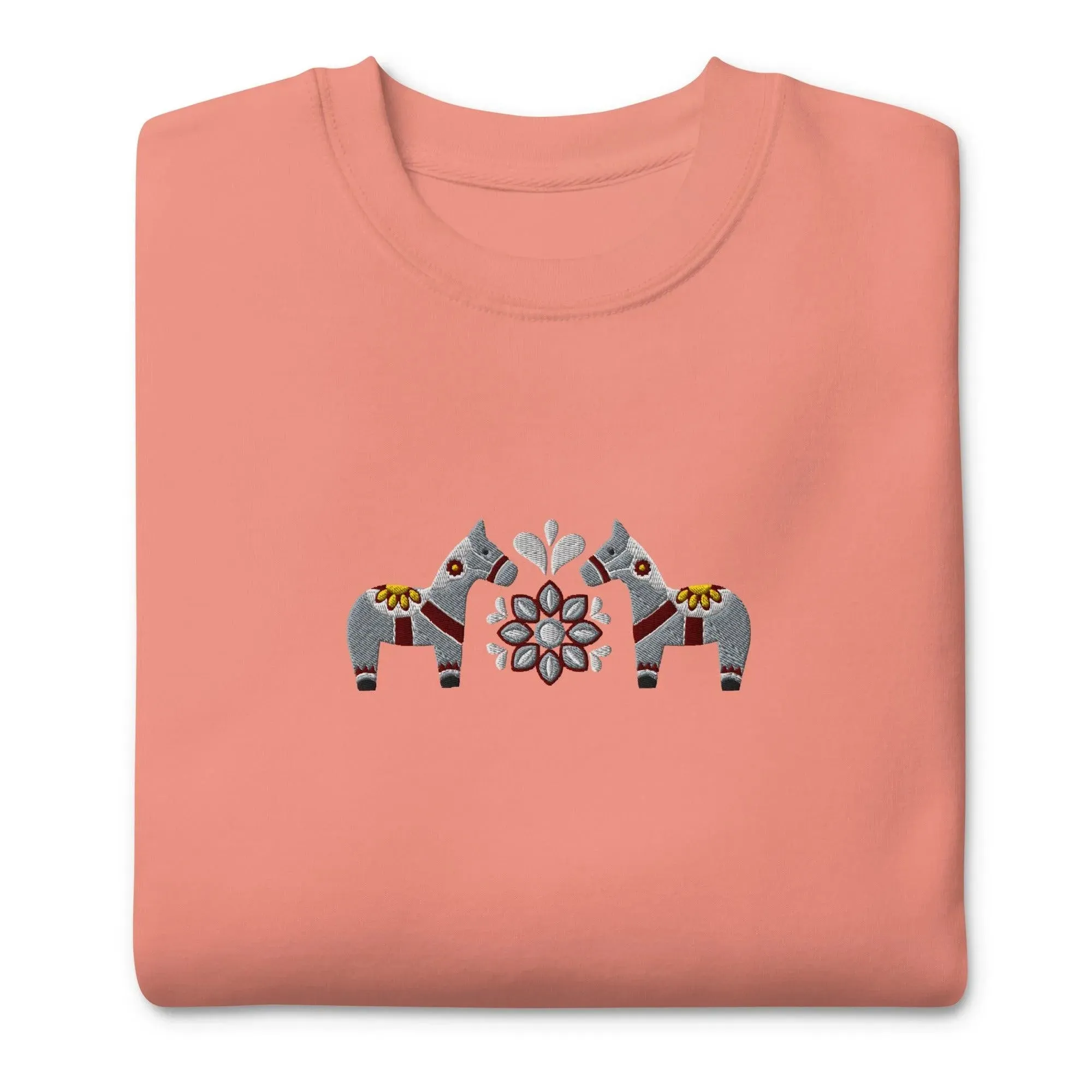 Swedish Gray Dala Horse Sweatshirt - Embroidered