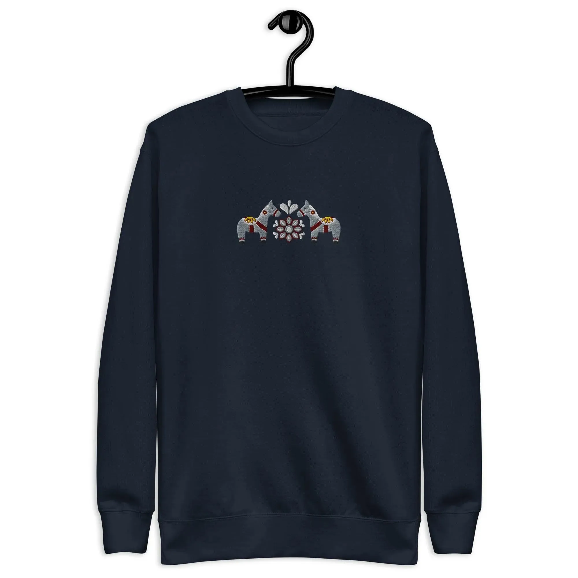 Swedish Gray Dala Horse Sweatshirt - Embroidered