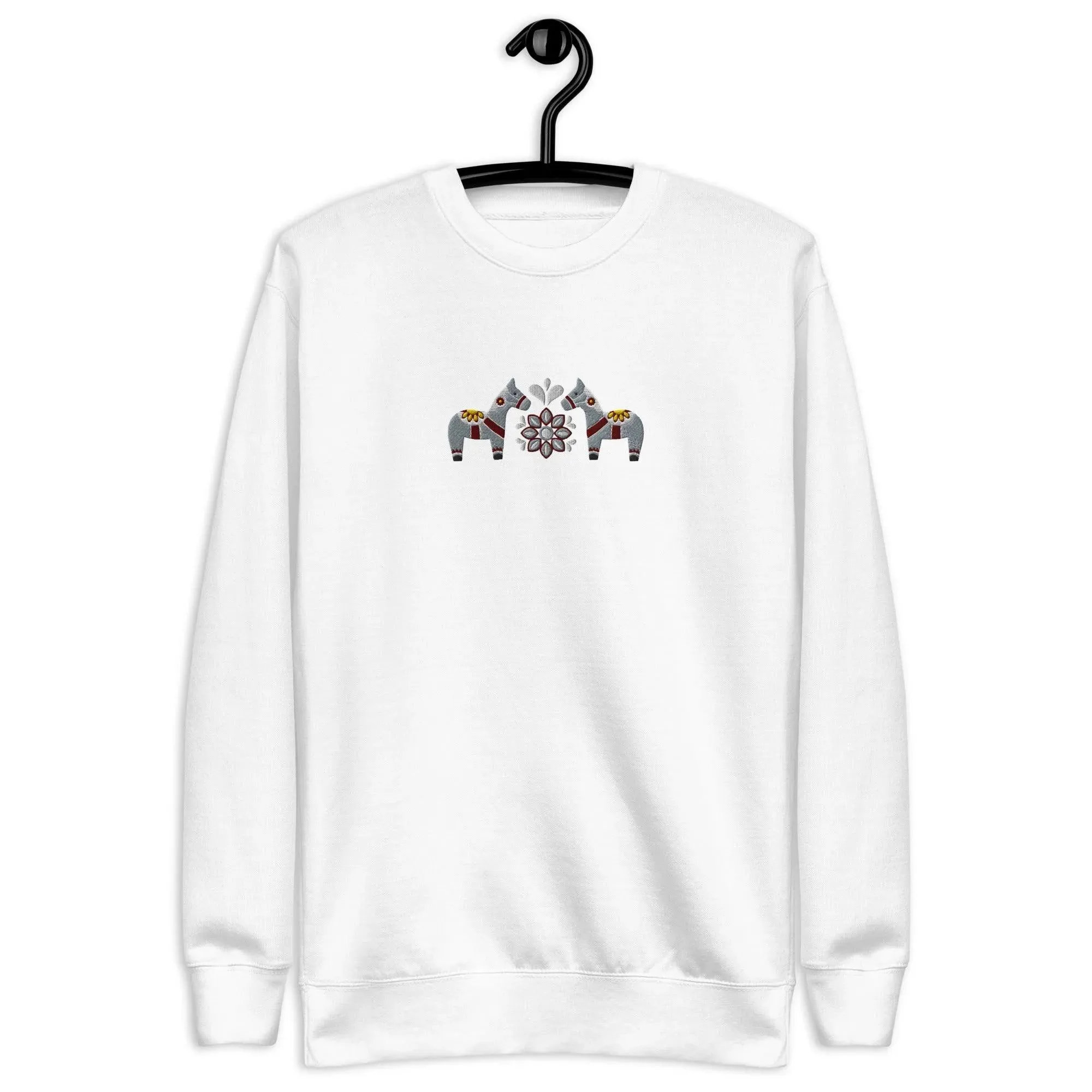 Swedish Gray Dala Horse Sweatshirt - Embroidered