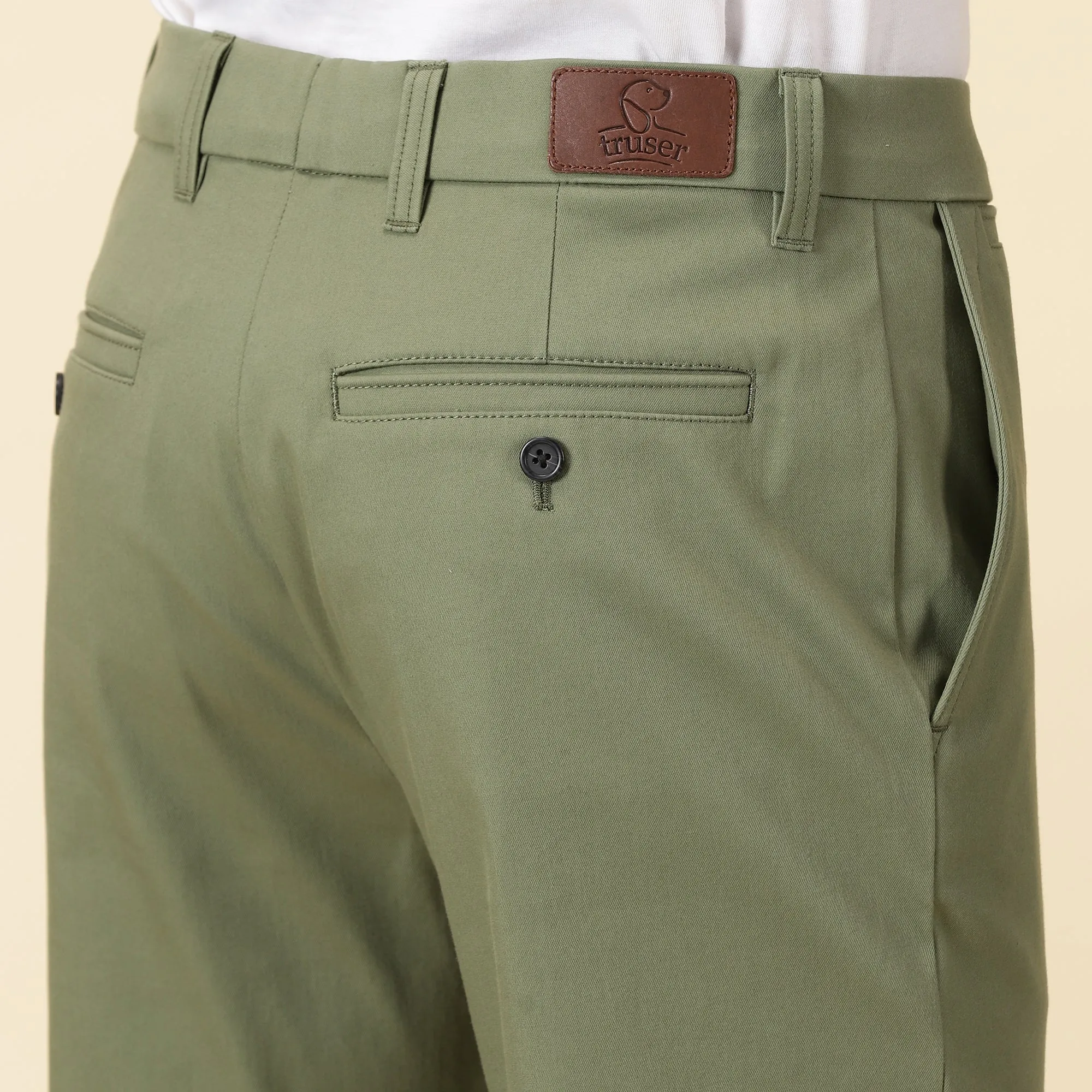 Tapered Fit Luxe Chinos - Olivine Green