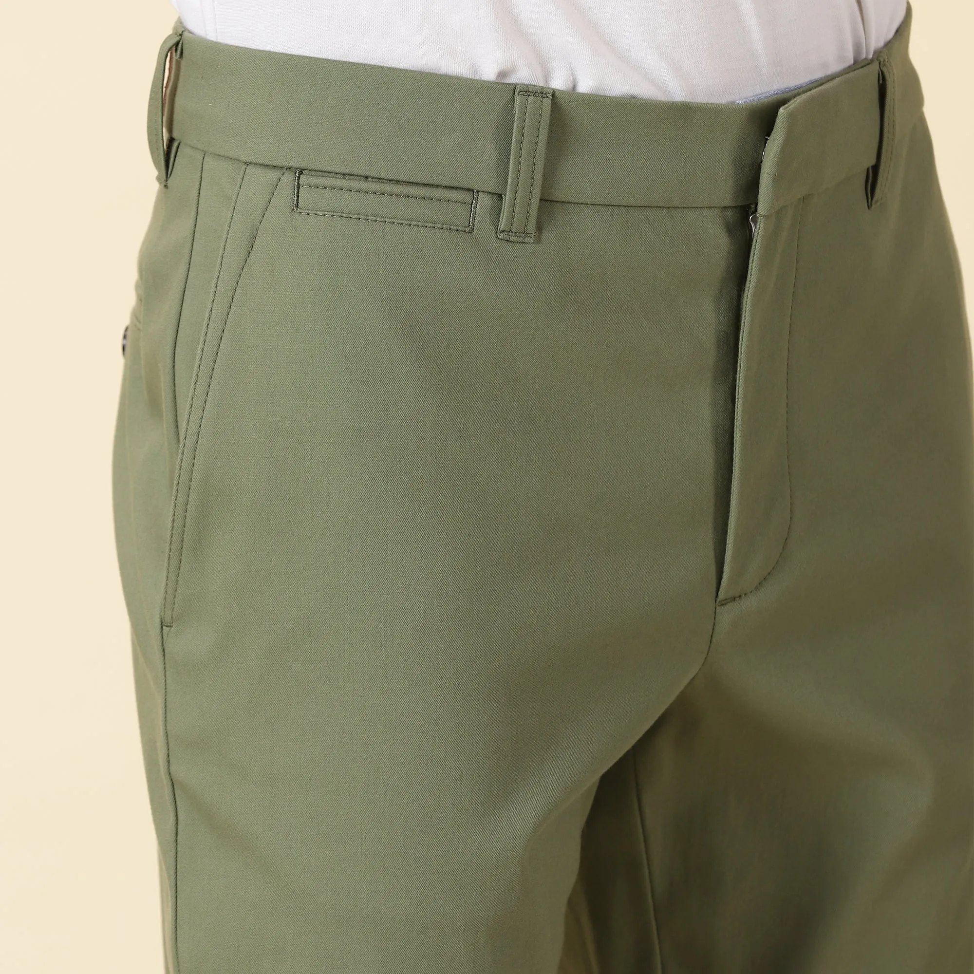 Tapered Fit Luxe Chinos - Olivine Green