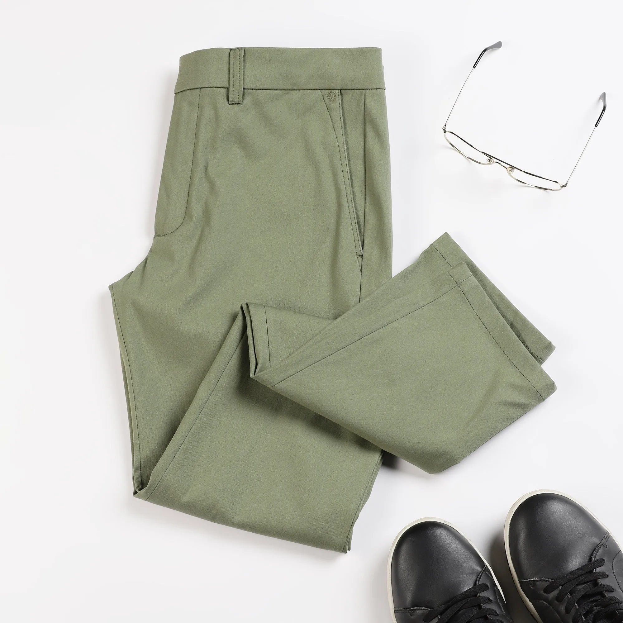 Tapered Fit Luxe Chinos - Olivine Green