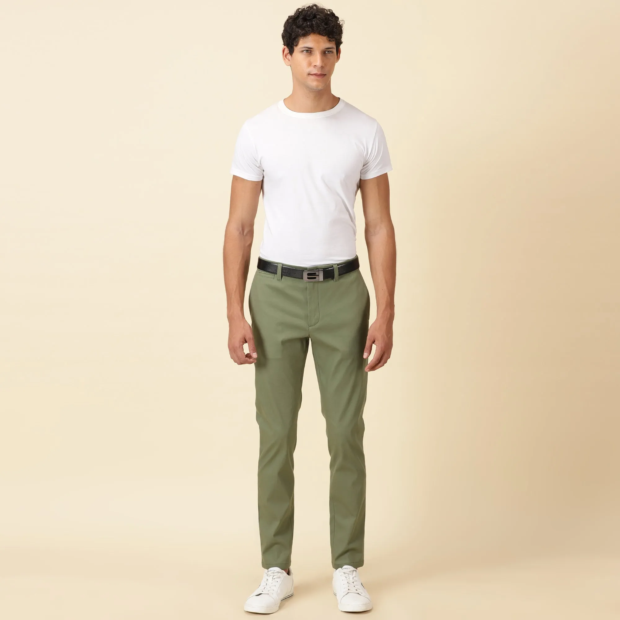 Tapered Fit Luxe Chinos - Olivine Green
