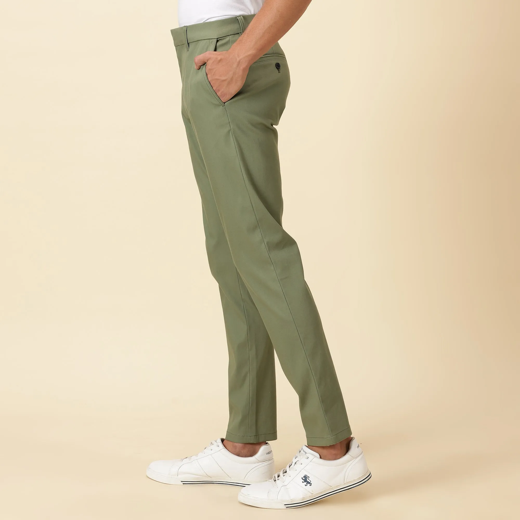 Tapered Fit Luxe Chinos - Olivine Green