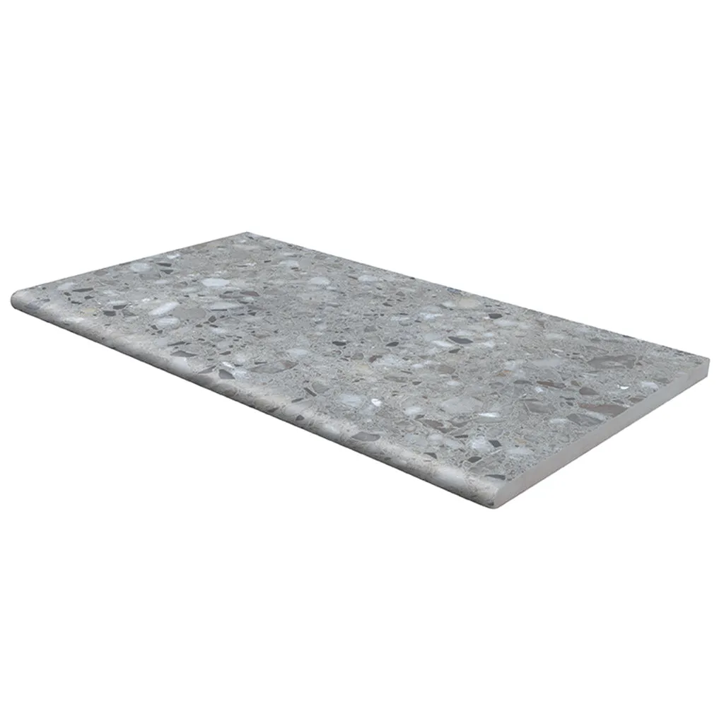 Terrazo Gris, 13" x 24" - 2CM Porcelain Pool Coping
