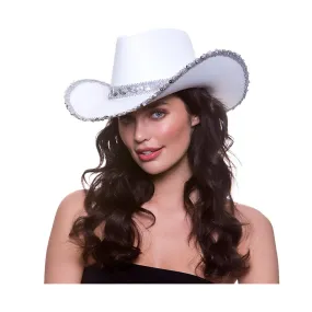 Texan Cowboy Hat White with Sequins