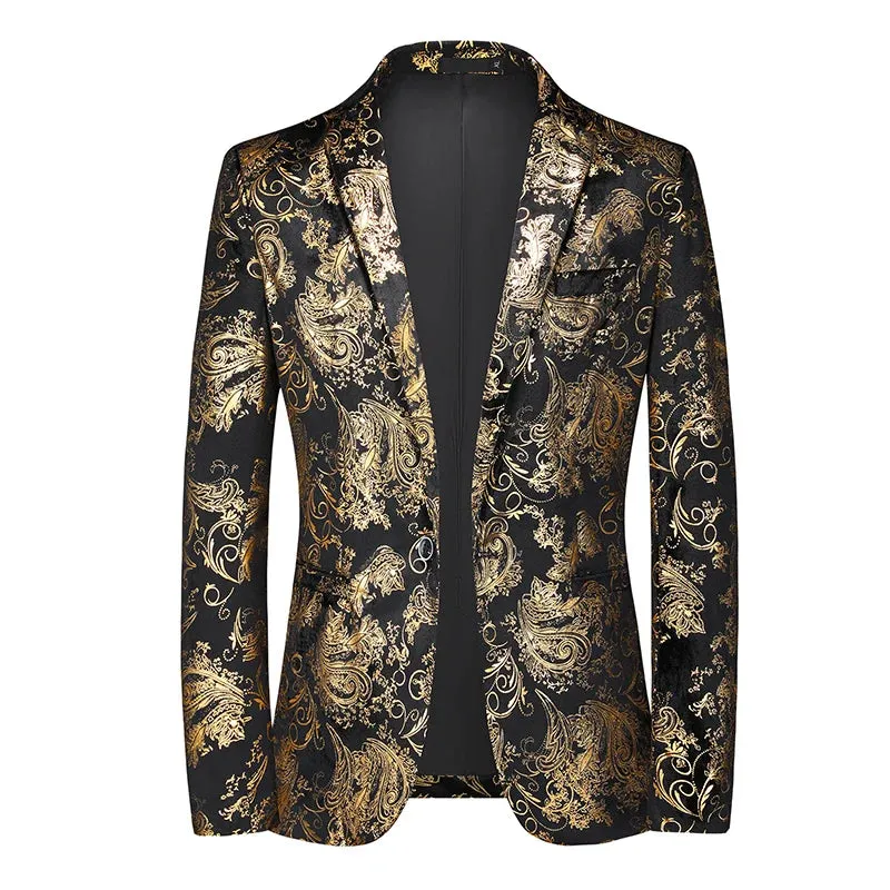 The Frontman’s Armor – Men’s Slim Fit Rockstar Blazer | High-Voltage Stagewear
