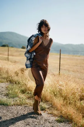 The Ridge Slip Dress in Pinecone Brown