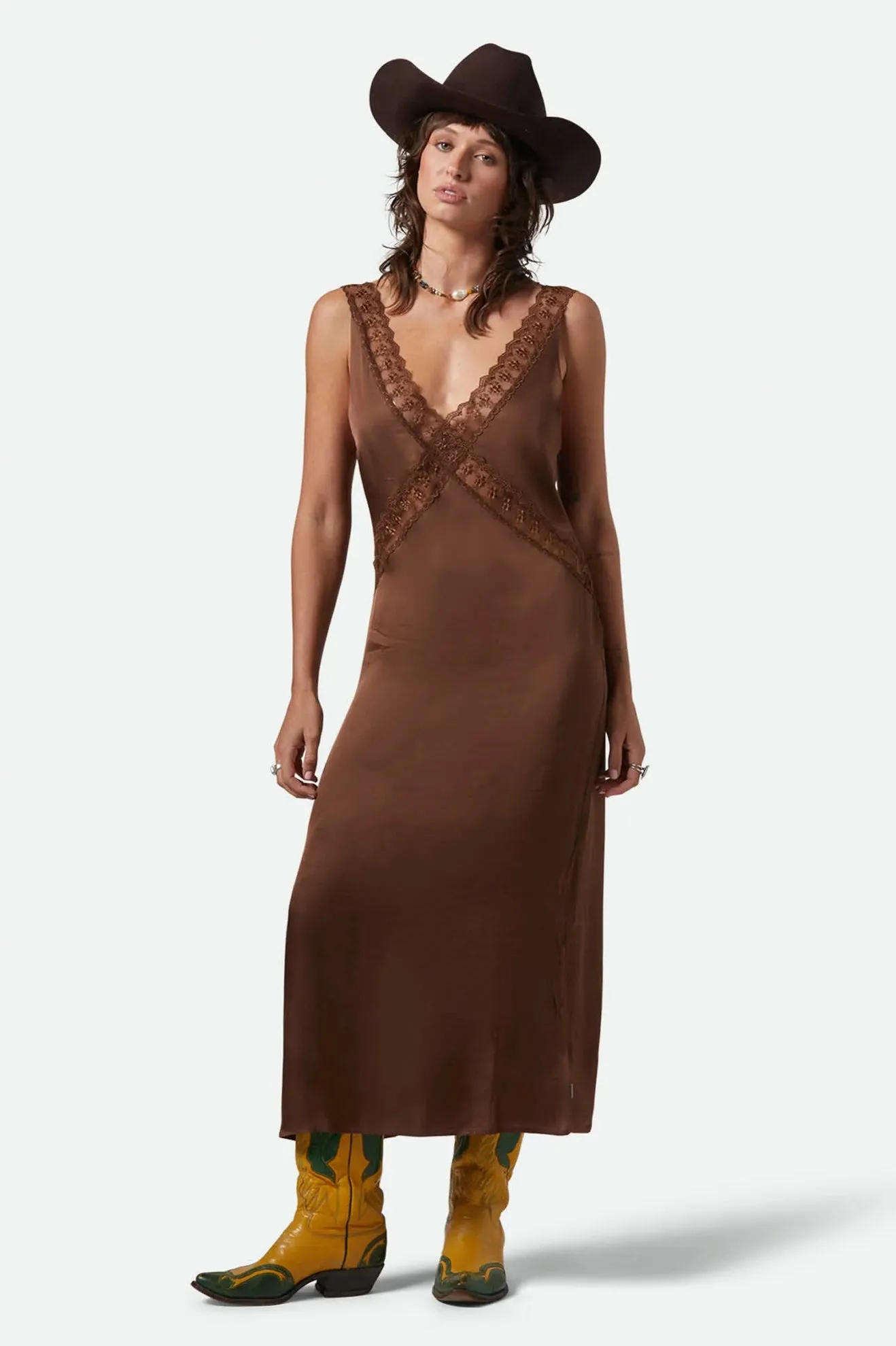 The Ridge Slip Dress in Pinecone Brown