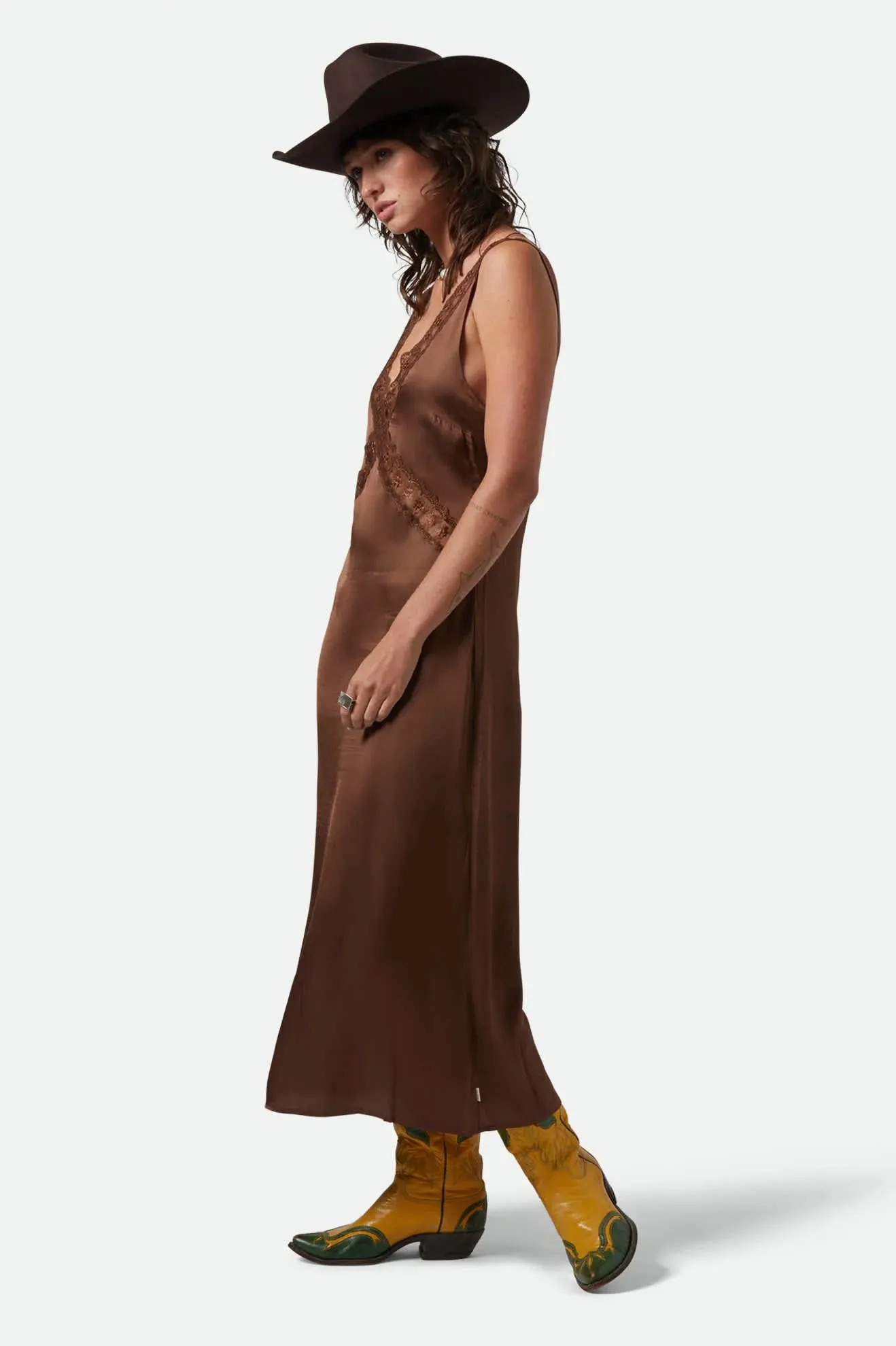 The Ridge Slip Dress in Pinecone Brown