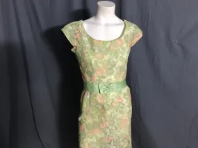 Vintage 1950’s Paul Parnes Parnet green lace dress S
