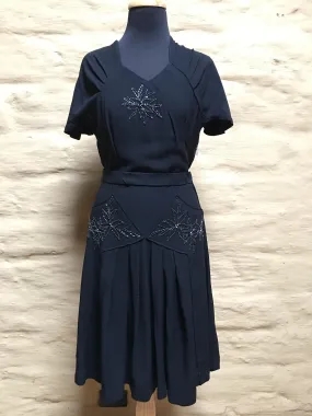 Vintage 40s Dress #C049  FREE AUS POSTAGE