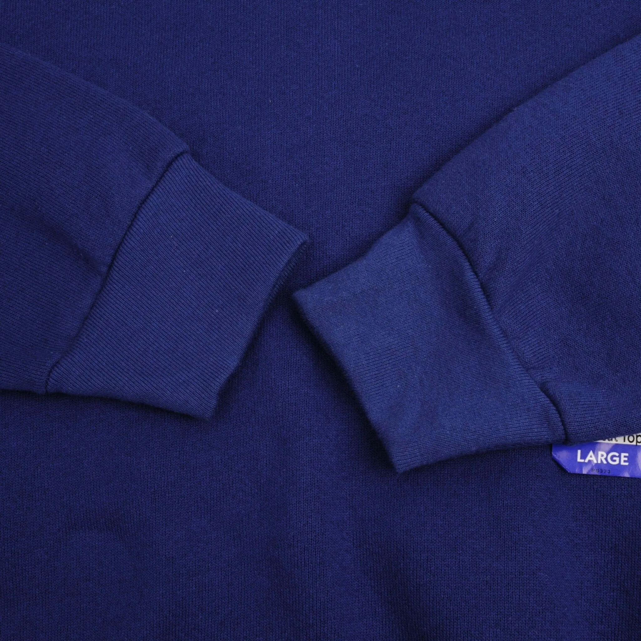 VINTAGE FRUIT OF THE LOOM BLANK BLUE CREWNECK SWEATSHIRT 1992 LARGE DEADSTOCK