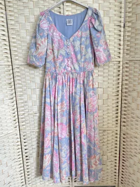 Vintage Laura Ashley Garden Print Dress