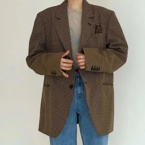 Vintage Plaid Oversized Blazer