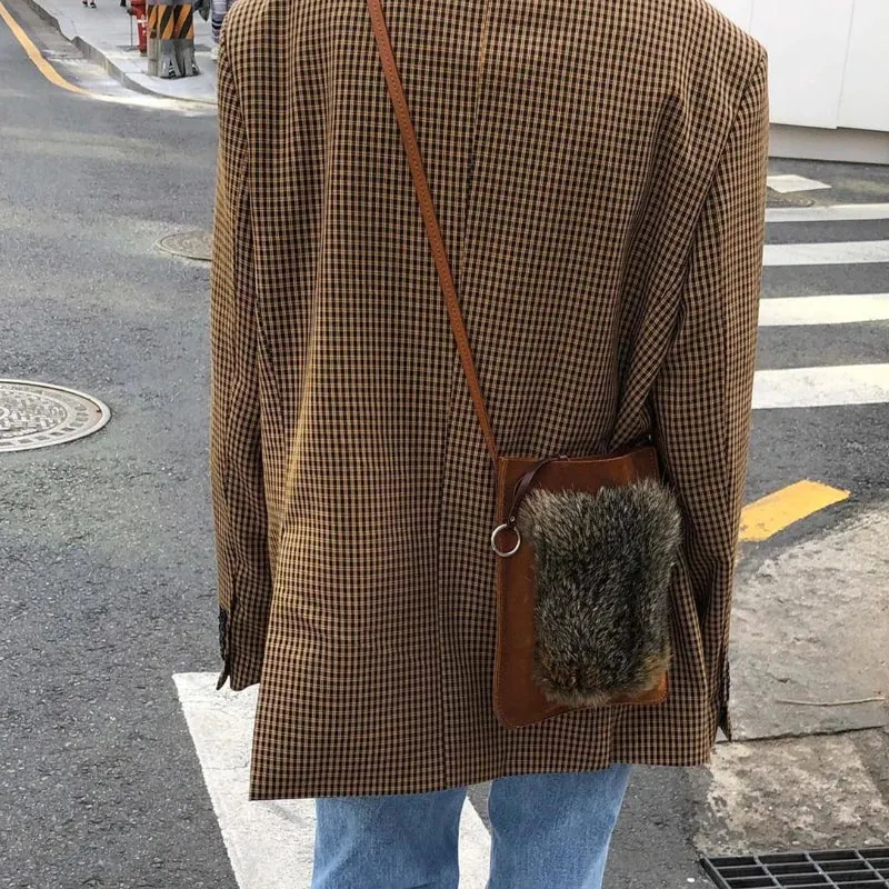 Vintage Plaid Oversized Blazer