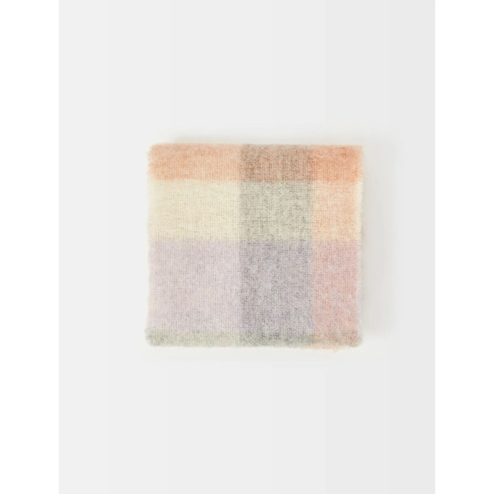 Women Checked Wool And Alpaca Scarf - Off White