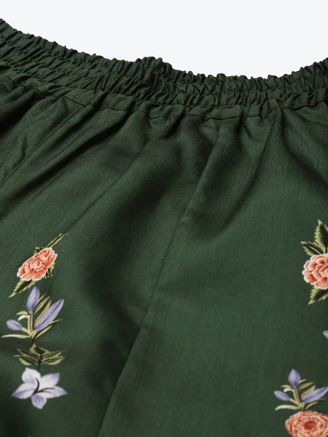 Women Green Floral Kali Palazzo Pants