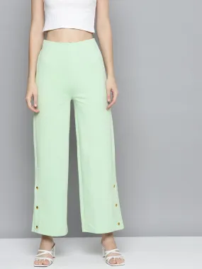 Women Mint Green Scuba Side Button