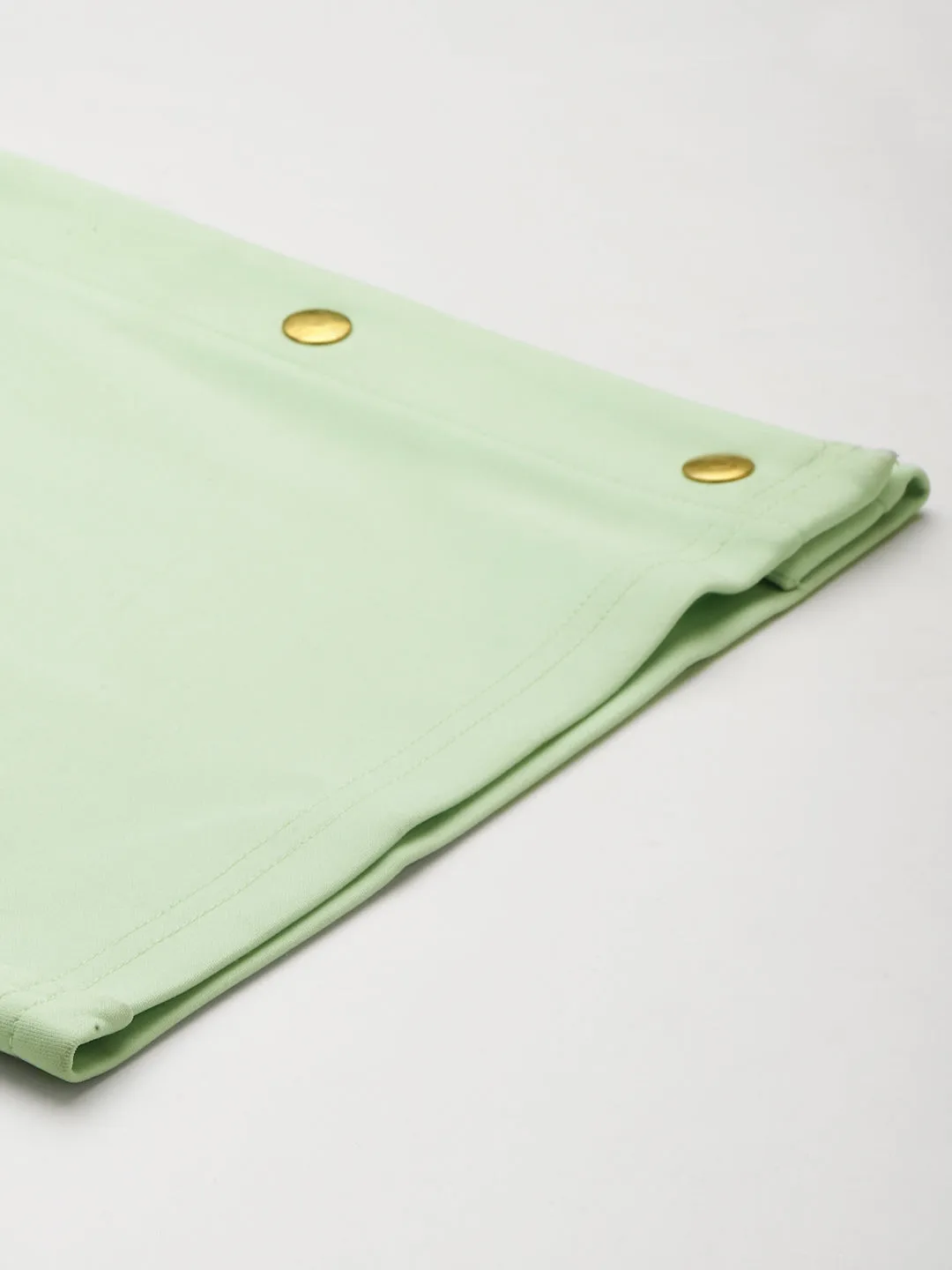 Women Mint Green Scuba Side Button