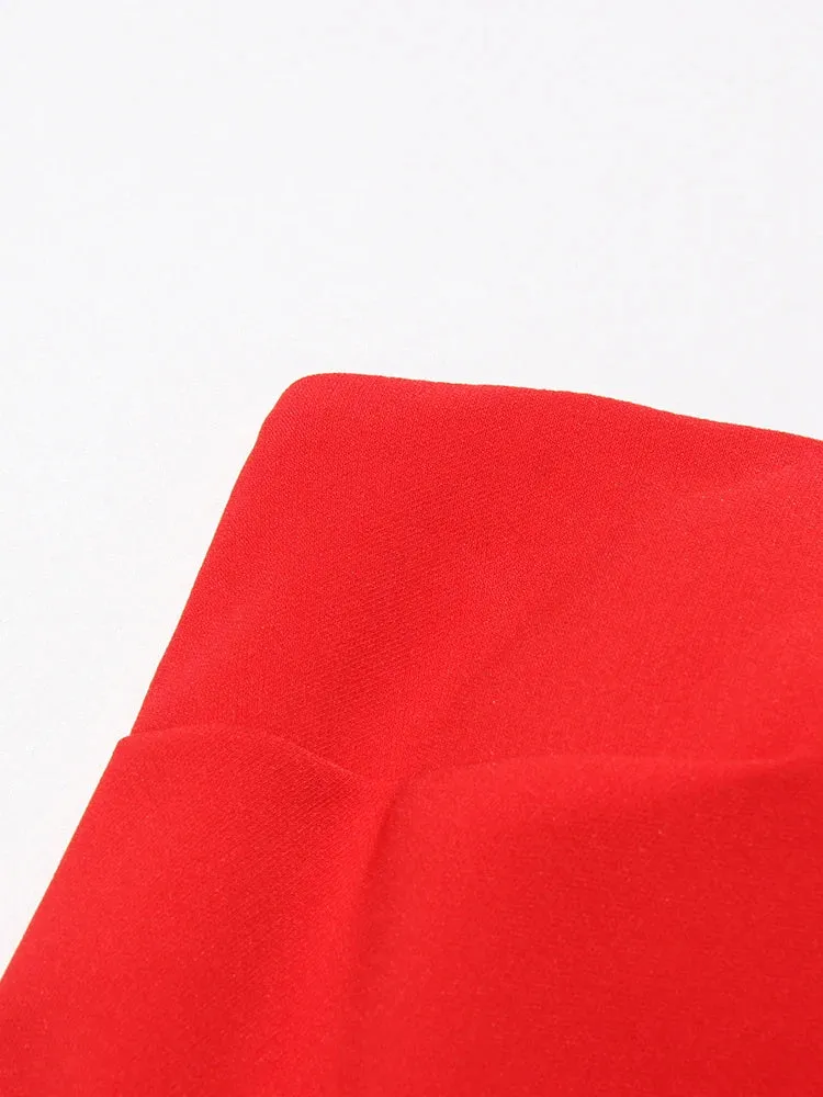 Women Strapless Patchwork Appliques Mini Dress