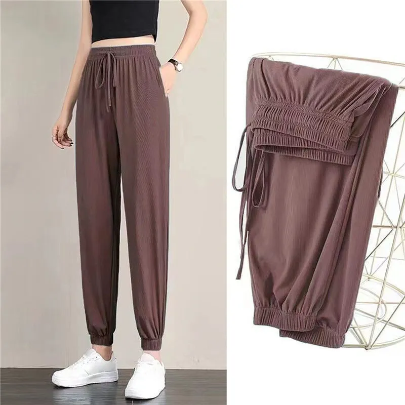 Women's Loose Wide Leg Bunched Feet Sweatpants