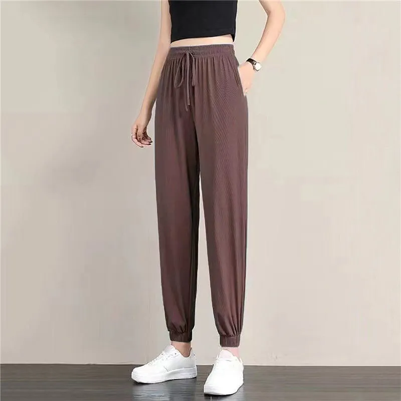 Women's Loose Wide Leg Bunched Feet Sweatpants