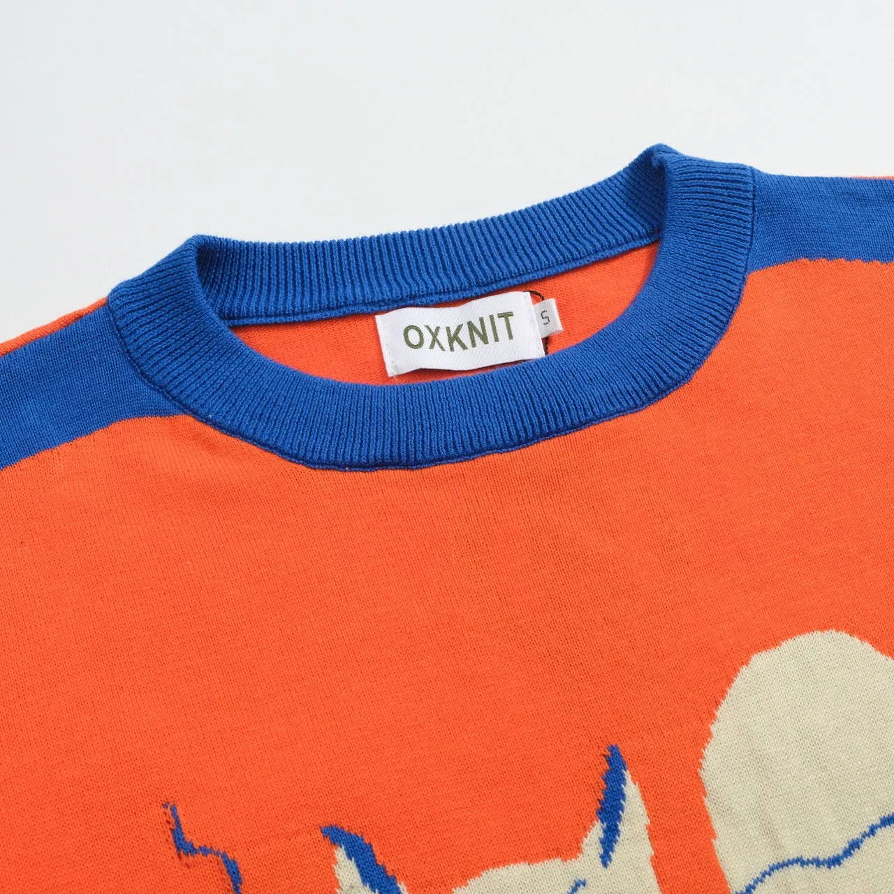 Women's orange vintage cat knitwear