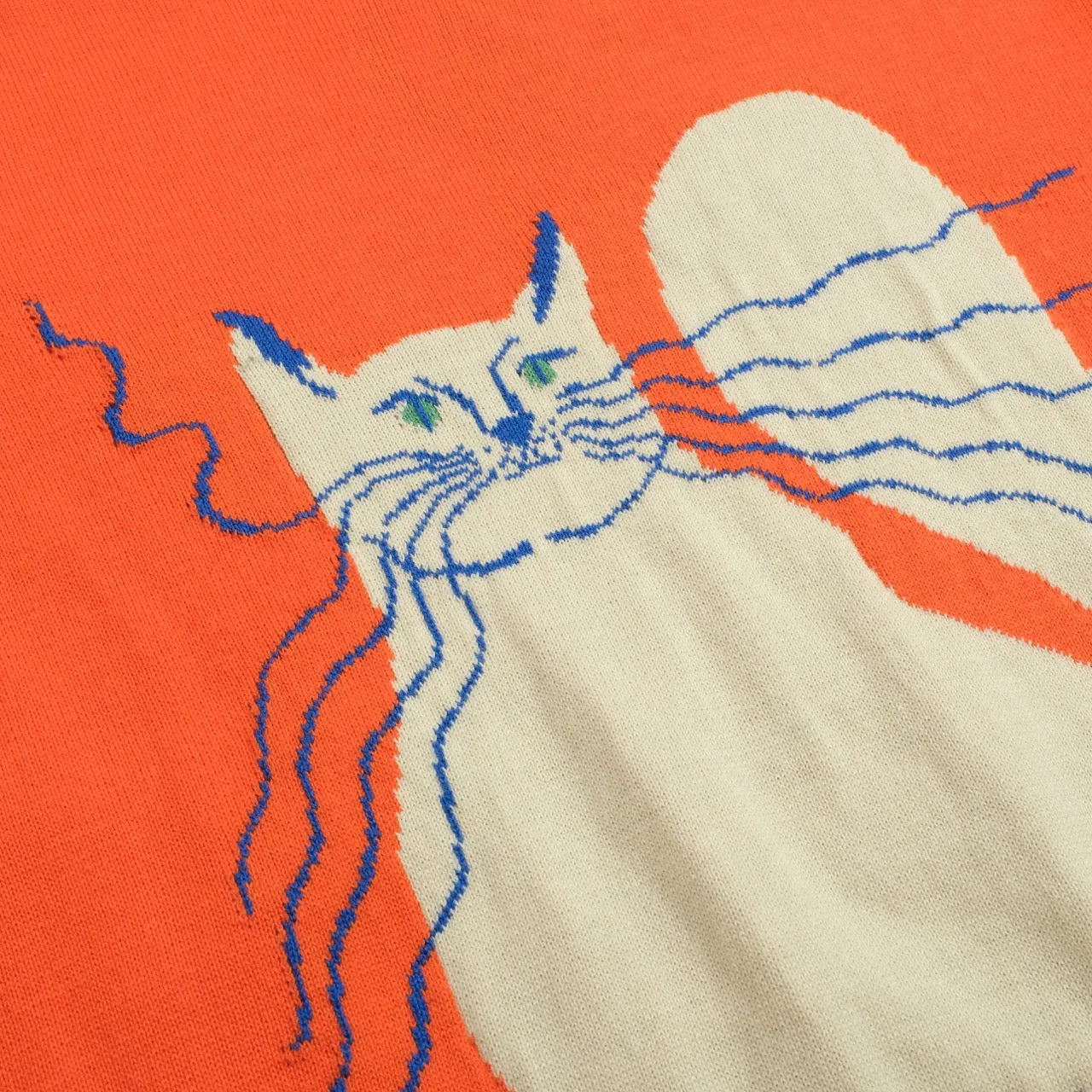 Women's orange vintage cat knitwear