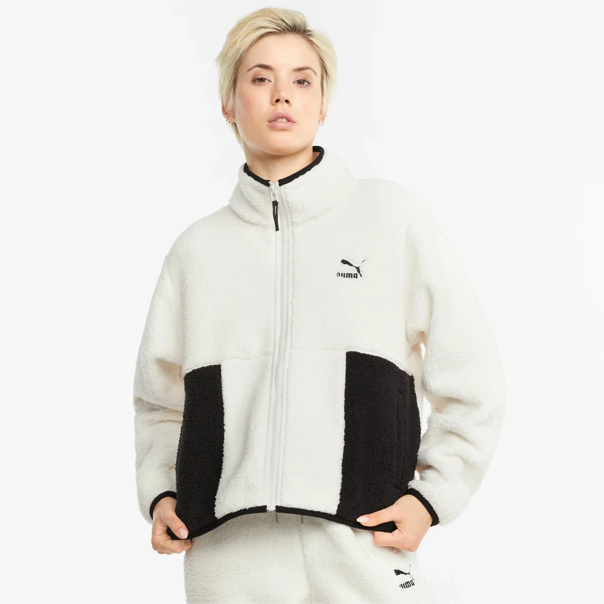 Women's PUMA CLSX Sherpa Track Jacket