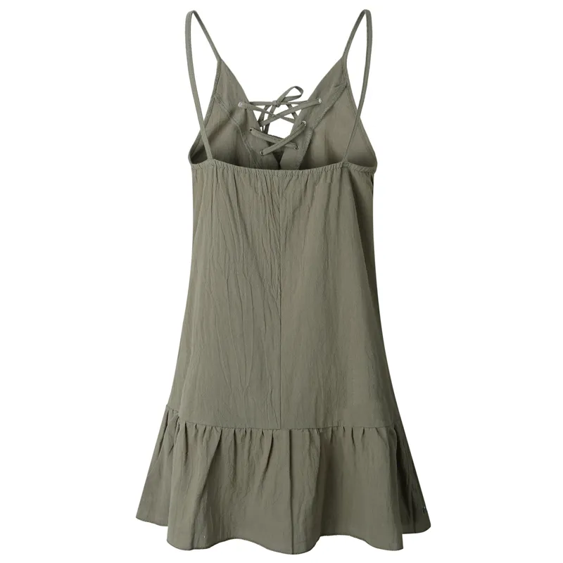 Women's Summer Casual V-Neck Sleeveless Beach Dress