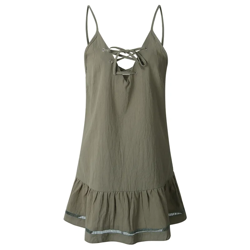 Women's Summer Casual V-Neck Sleeveless Beach Dress