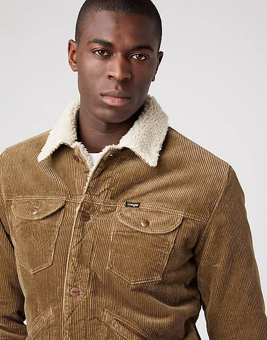 WRANGLER Icons 124MJ Sherpa Corduroy Jacket in Teak