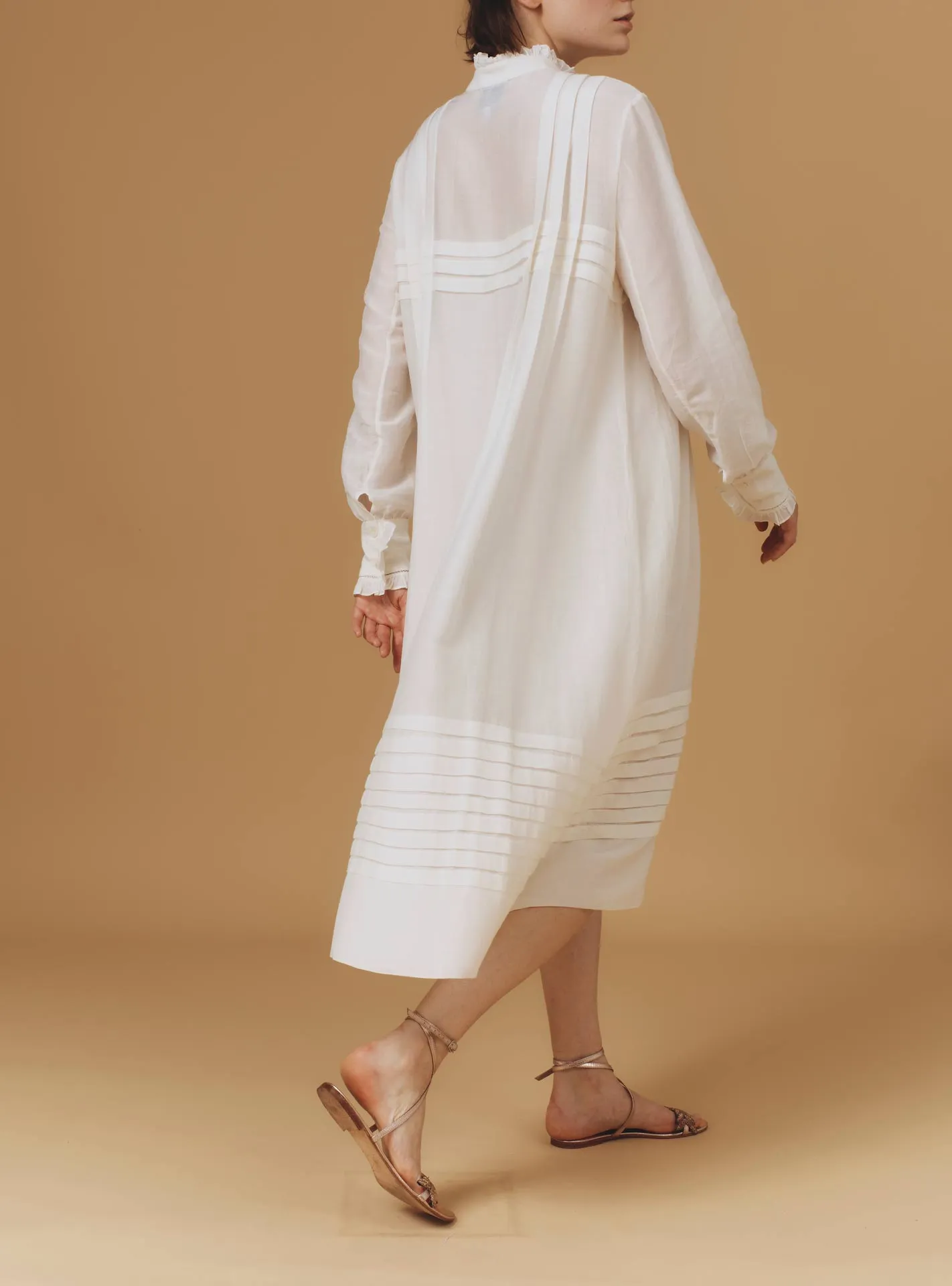 Zita dress - Optical Pleats - Off White