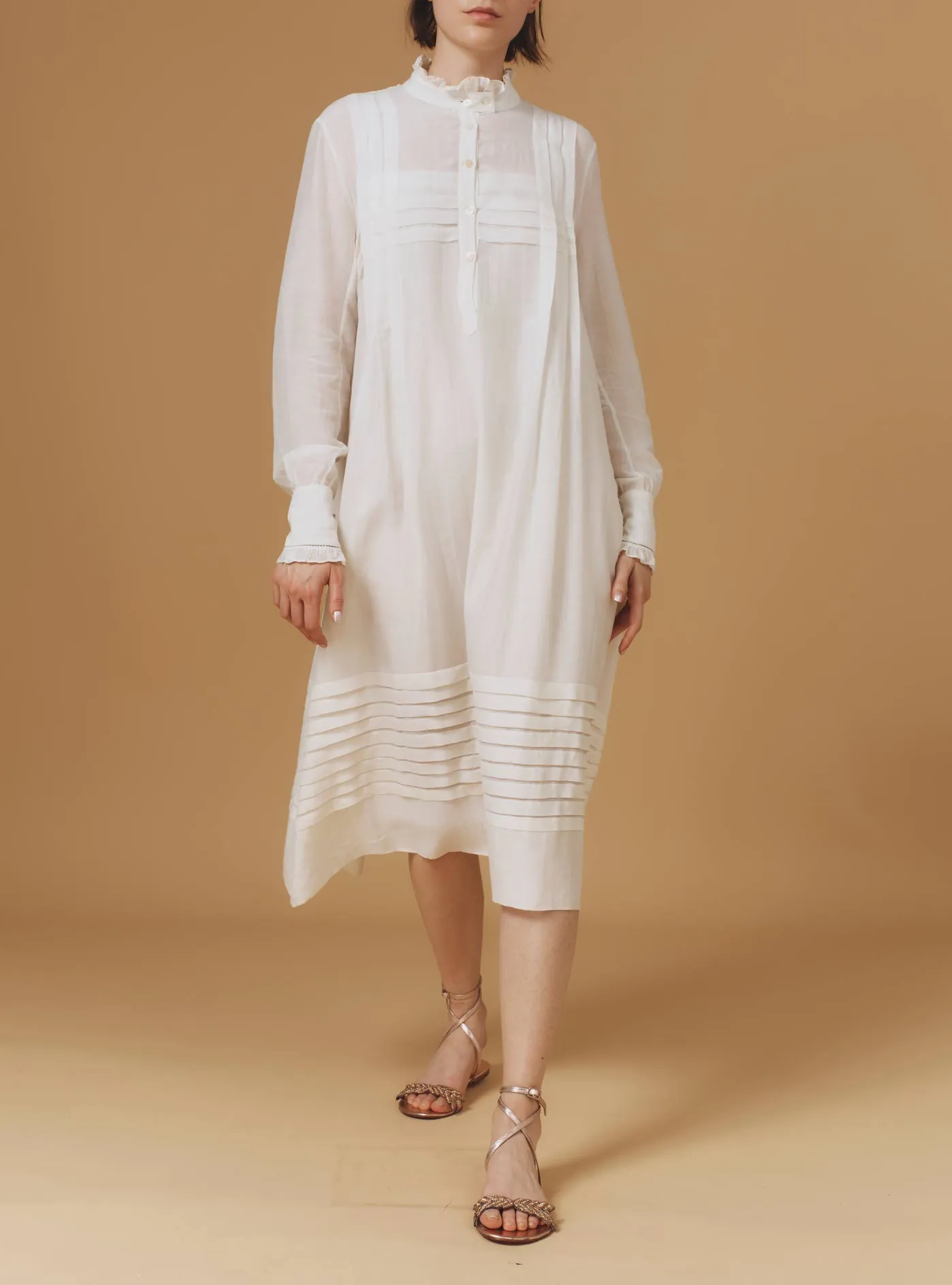 Zita dress - Optical Pleats - Off White
