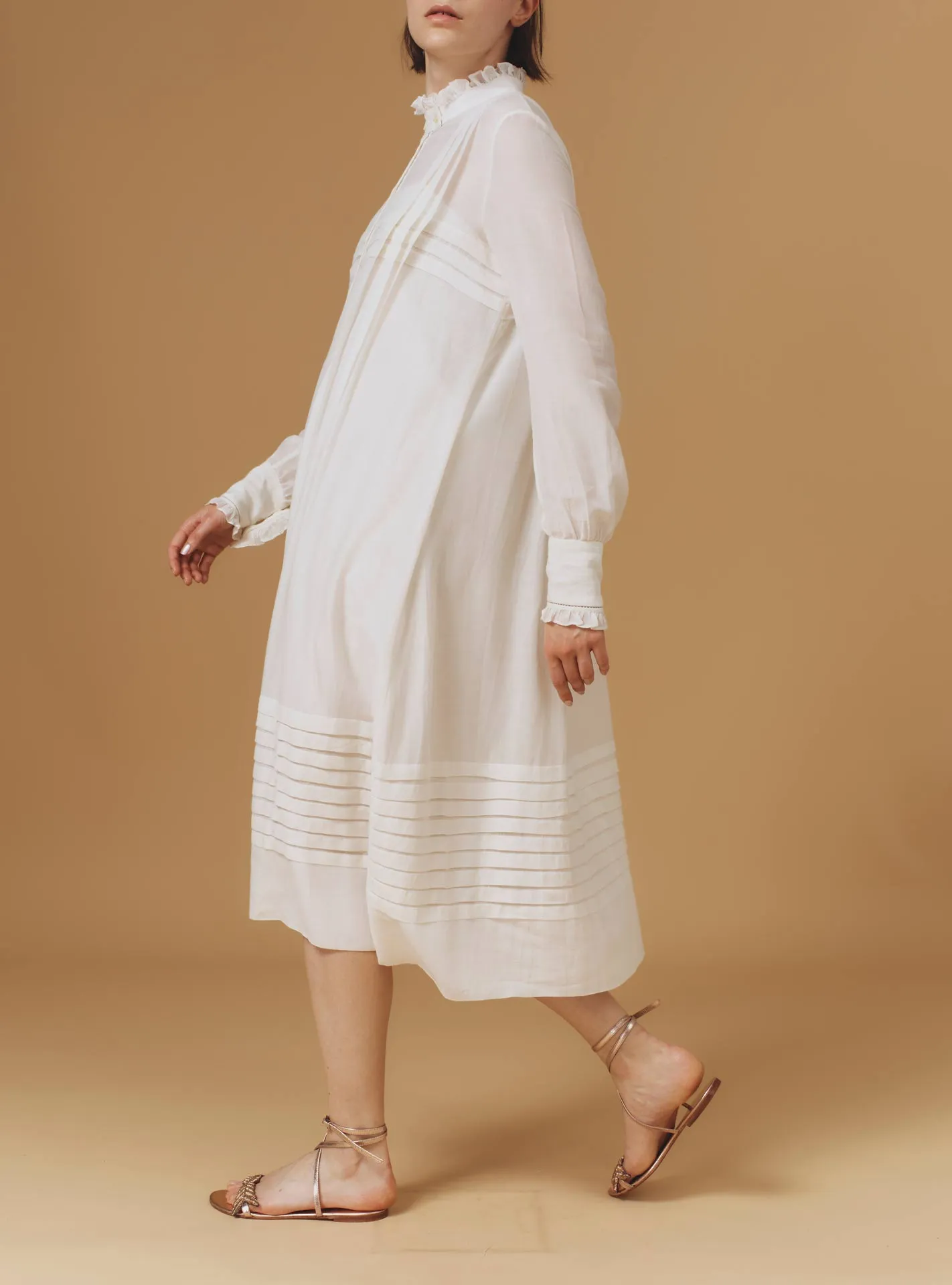 Zita dress - Optical Pleats - Off White