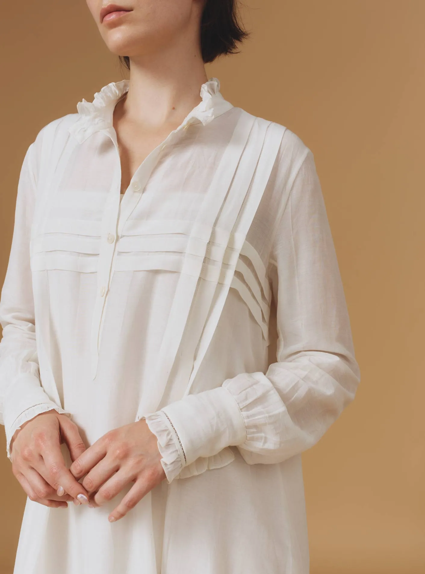 Zita dress - Optical Pleats - Off White